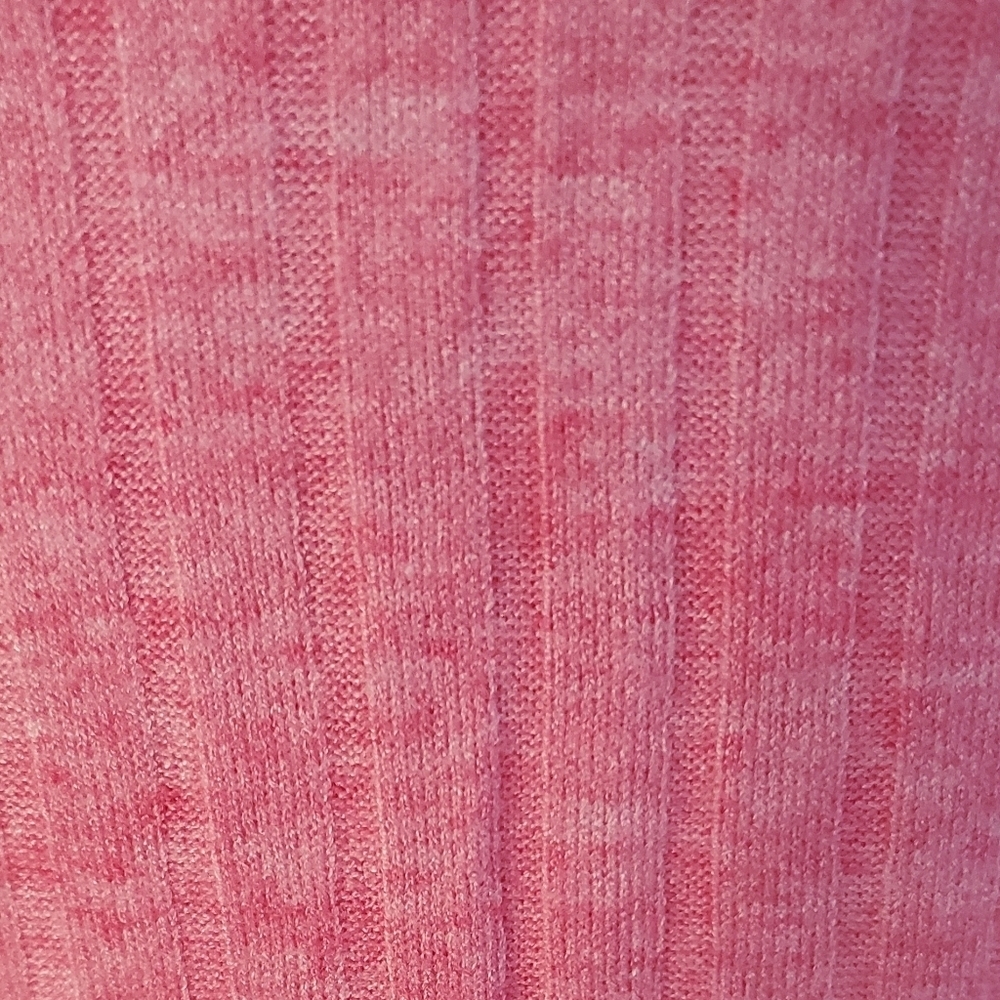 Zenana Pink Ribbed Long Sleeve Crew Neck Knit Soft Stretch Basic Top Size L - Picture 6 of 8
